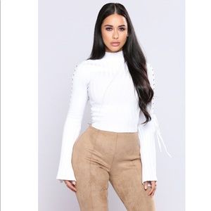 White sweater top